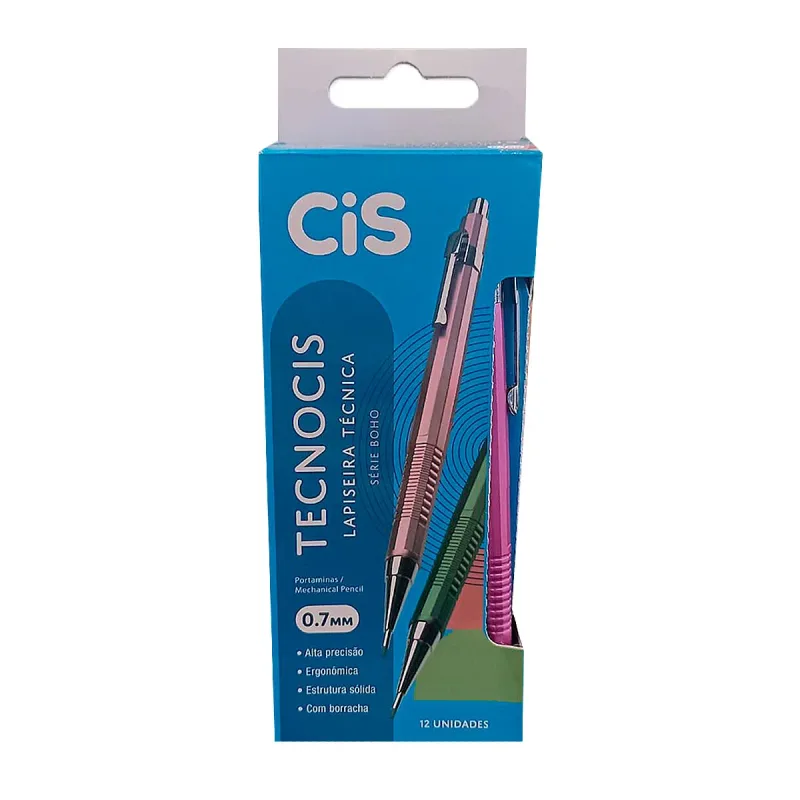 Lapiseira Tecnocis 0.7 Roxo Metalico com 12 Unidades