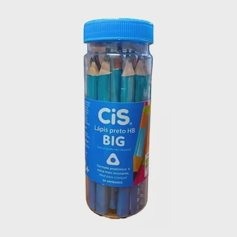 Lápis Preto hb Big Triangular Pote com 24 unidades - Cis