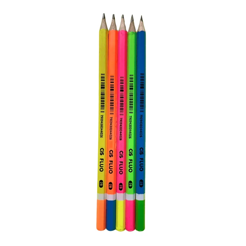 Lápis Preto 2B Fluo - Cores Sortidas - Cis