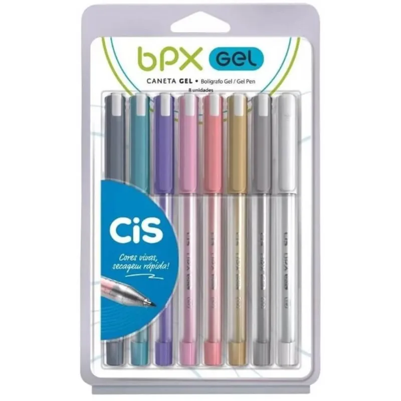 Caneta Gel BPX com 08 Cores - CIS