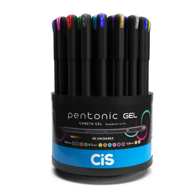 CANETA PENTONIC GEL PONTAS SORTIDAS 0.6MM/0.7MM/1.0MM E CORES SORTIDAS CIS
