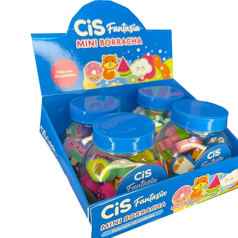 Mini Borracha Cis Stampa Fantasia com 4 Unidades com 20 Unidades Cada