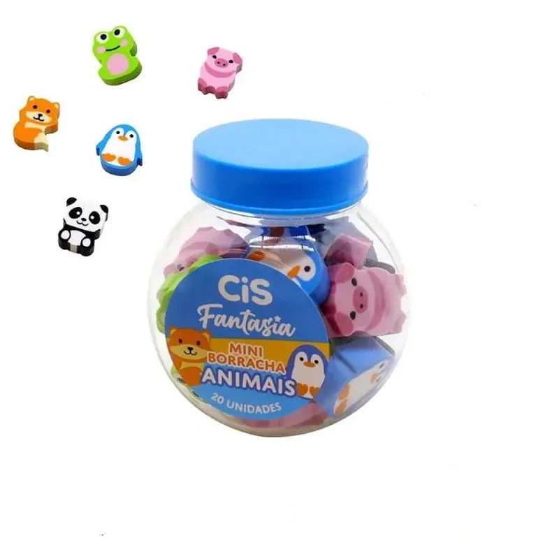 Mini Borracha Escolar Fantasia Animais 20 Unidades - CIS