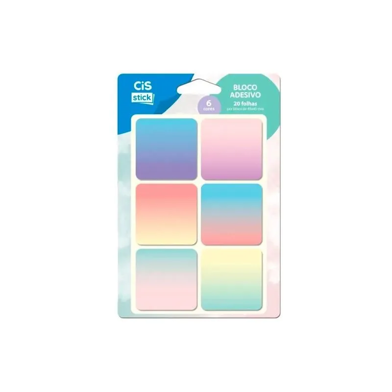 Bloco de Notas Adesivo Cis Stick 6 Cores
