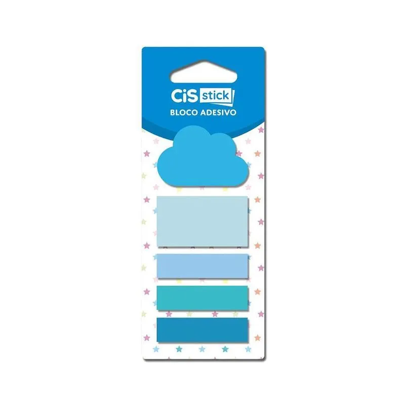 Bloco Adesivo Post-it Com 20fls Nuvem Azul Cis Stick