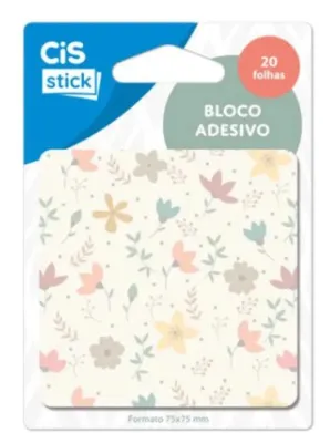 Bloco Adesivo 75x75mm Flores 20 Folhas