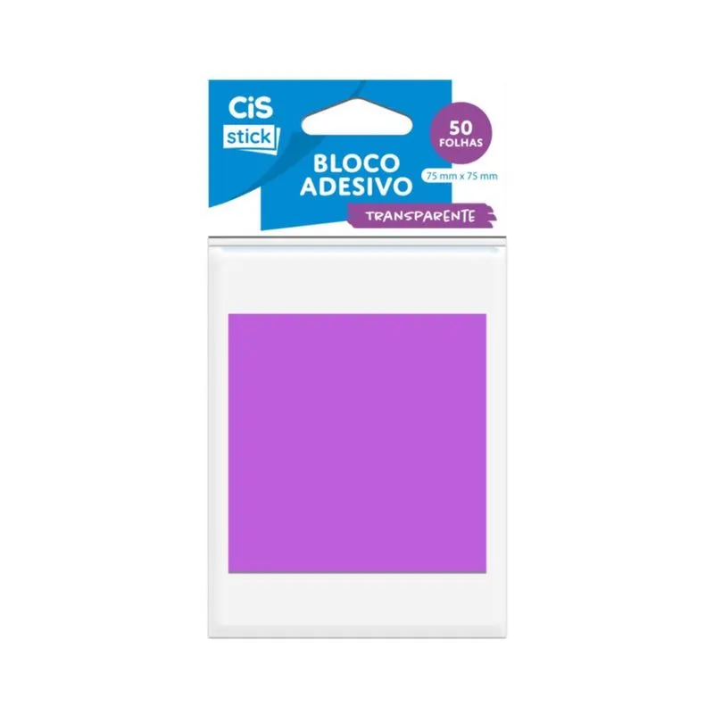 Bloco Adesivo cis Stick Transparente 75X75mm 50 Folhas