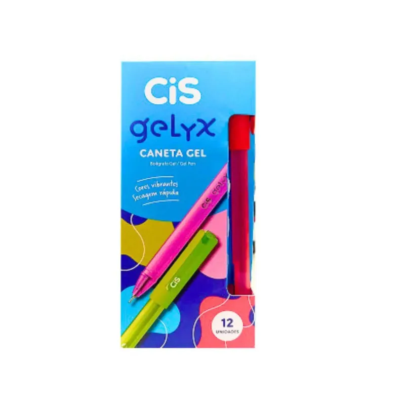 Caneta Gel Cis Gelyx 0.5 Vermelha com 12 Unidades Ref-5.7128