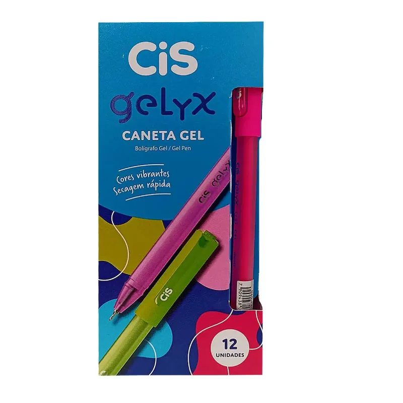 Caneta Gel Cis Gelyx 0.5 Rosa Neon com 12 Unidades Ref-5.7133