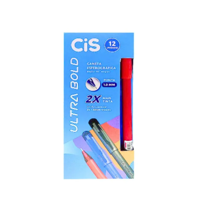 Caneta Ultra Bold Cis Vermelho 1.0mm com 12 Unidades Ref-5.7159