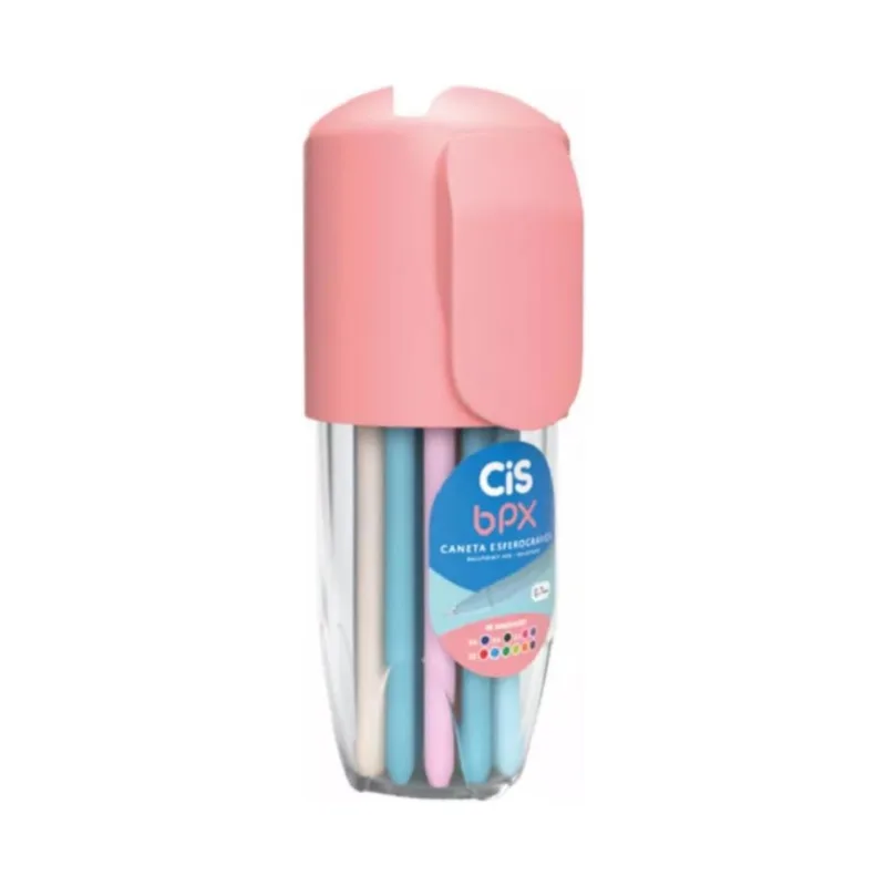 Pote Com 18 Canetas Esferográficas Ponta 0.7mm Bpx Cis Material Escolar Tom Pastel Volta As Aulas