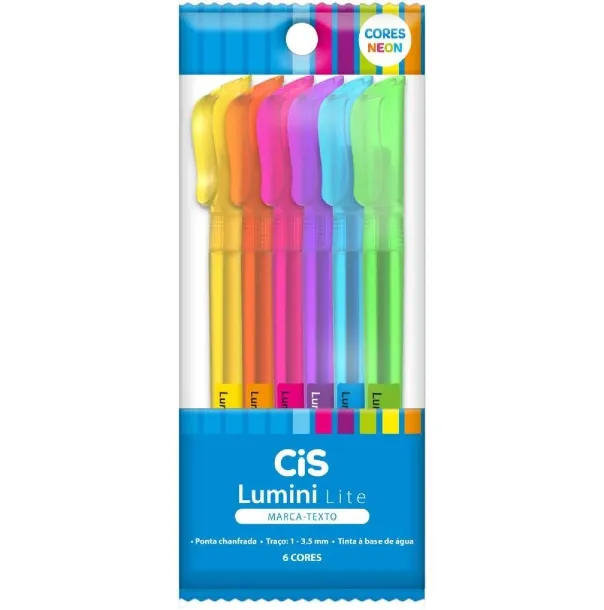 Kit C/6 Marca Texto - Lumini Neon - Cis