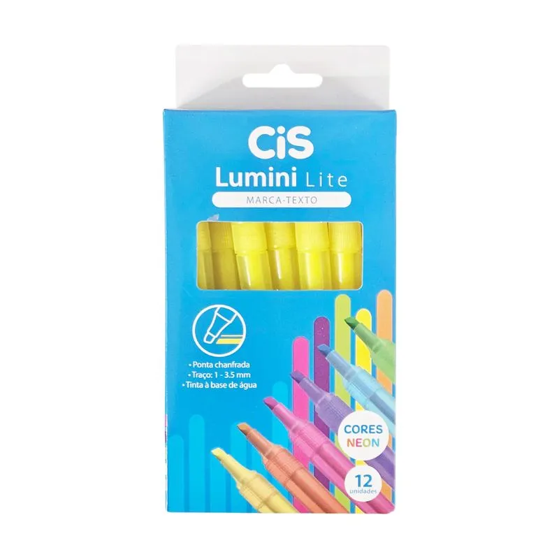 Caneta Marca Texto Lumini Lite Amarelo 7699 Cis - 12UN