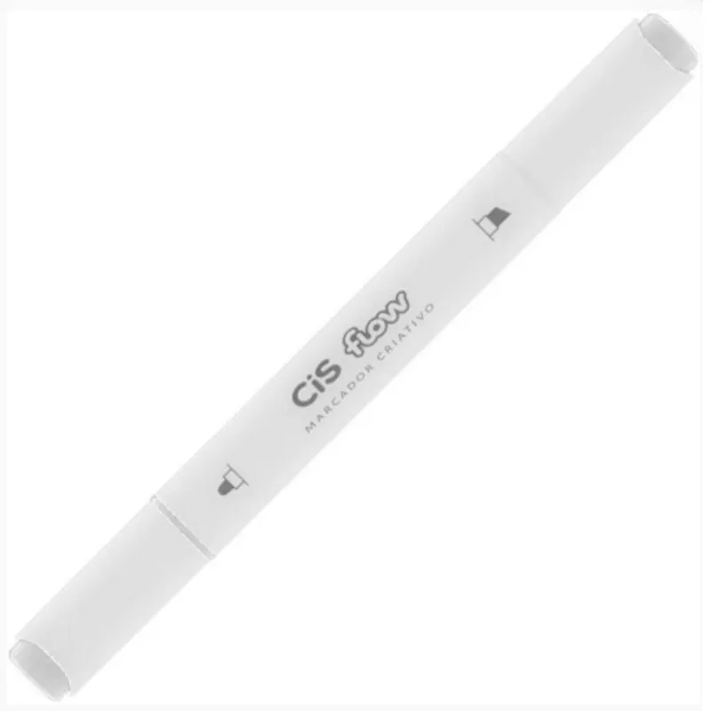 Marcador Criativo Ponta Dupla Flow Cis Branco
