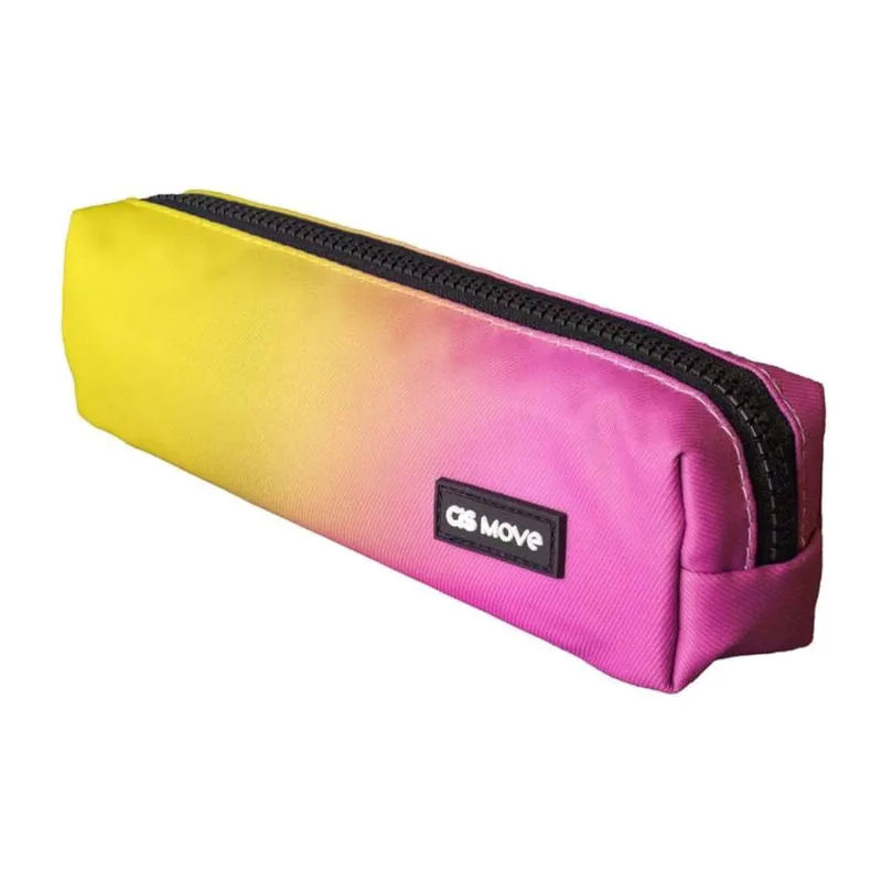 Estojo Escolar Move OEX Rosa Amarelo Poliéster