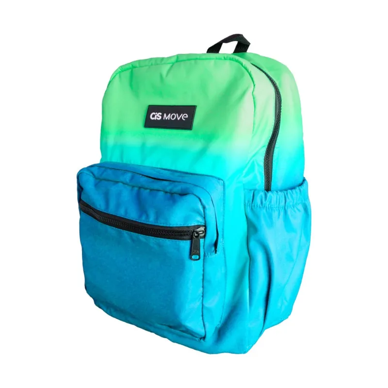 Mochila Escolar Move OEX Verde Azul 15.6 polegadas