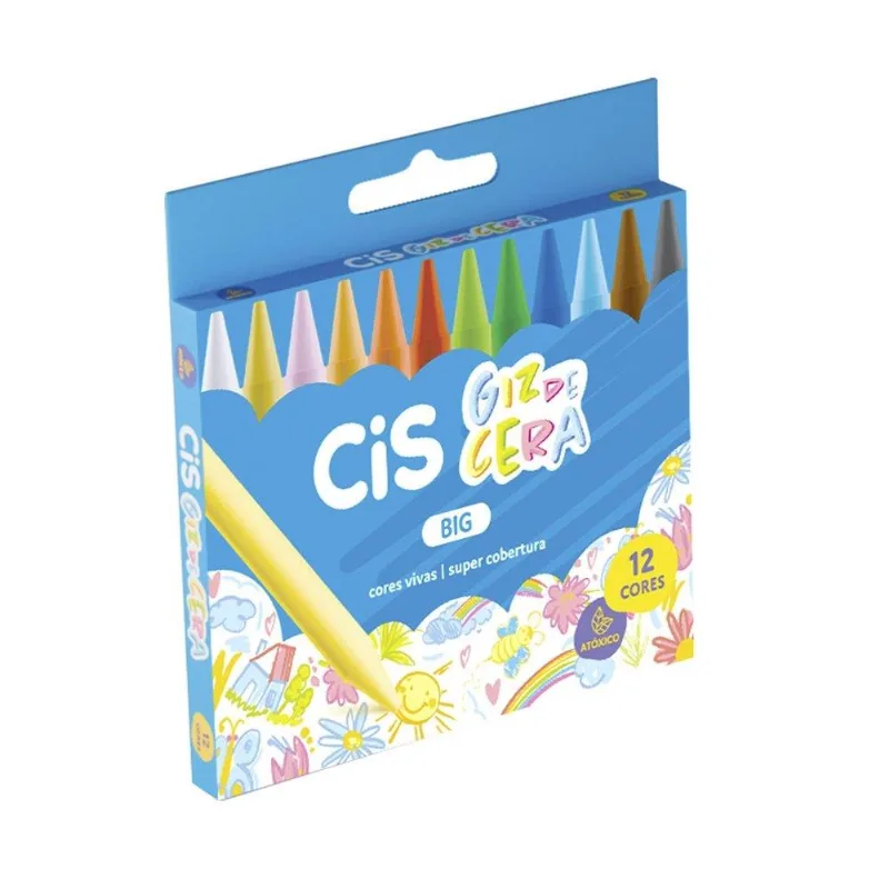 Giz De Cera Cis Big - 12 Embalagens Com 12 Cores