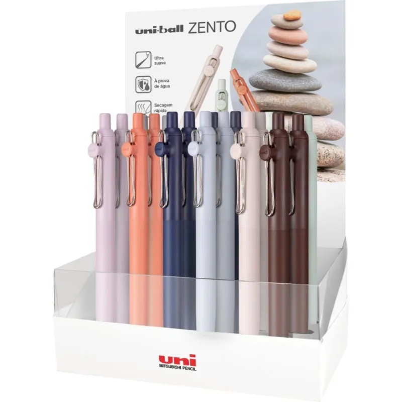 Caneta Esferografica UNI Zento RET 0.7MM 12 COR (S) DP.C/24