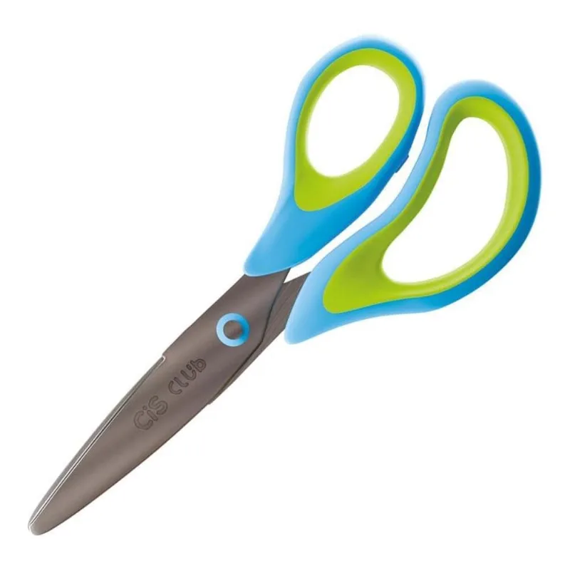 Tesoura Escolar 14cm Ponta Arredondada Azul/verde Cis