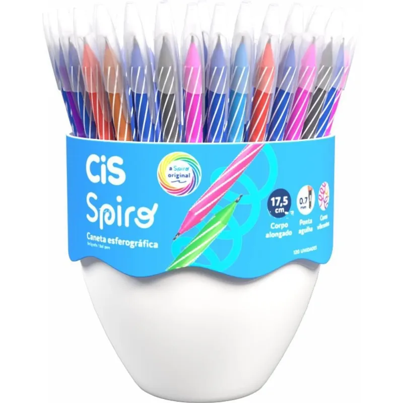 Caneta Esferografica CIS Spiro 0,7MM 8 Cores (S) DP.C/120