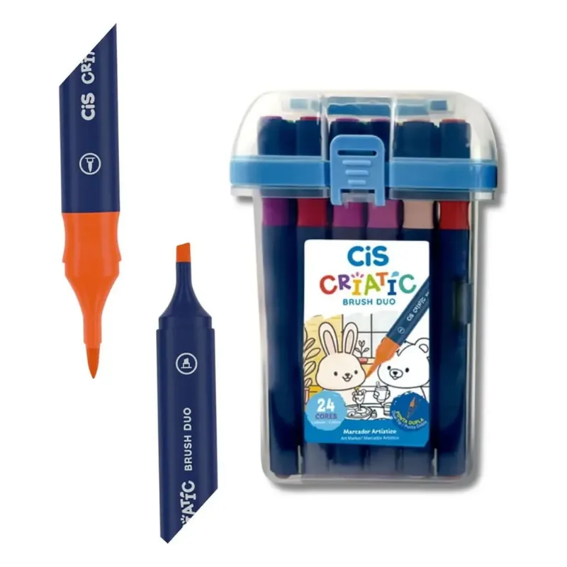 Marcador Artístico Brush Duo 24 Cores Criatic Flow