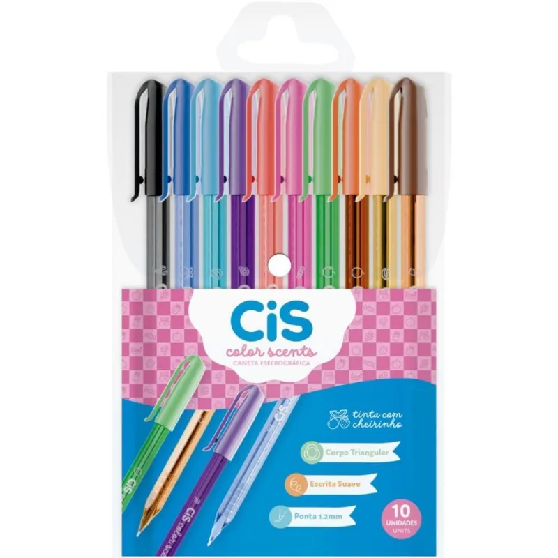 Caneta Esferografica CIS Color SCENTS 1.2MM 10CORES Estojo
