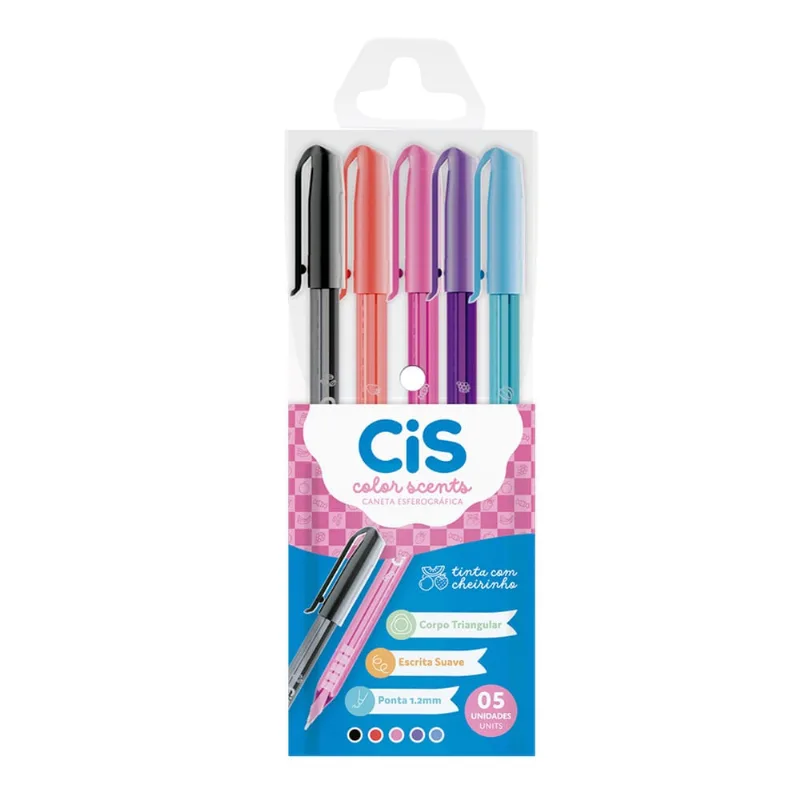 Caneta Esferográfica Color Scents CIS 0,7mm Estojo c/5