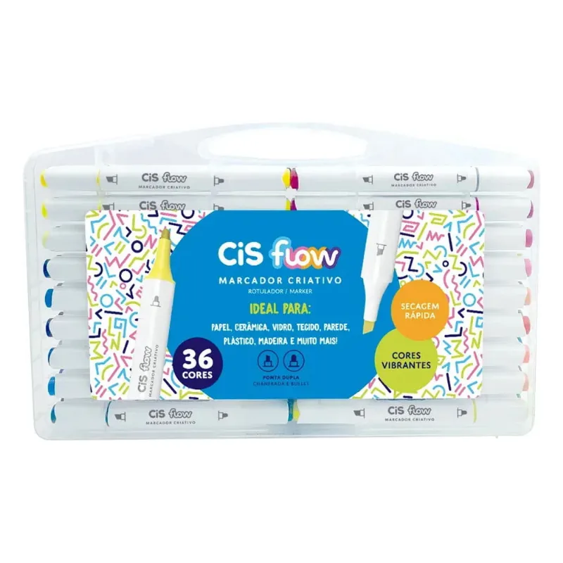 Marcador Criativo FLOW 36 Cores Estojo