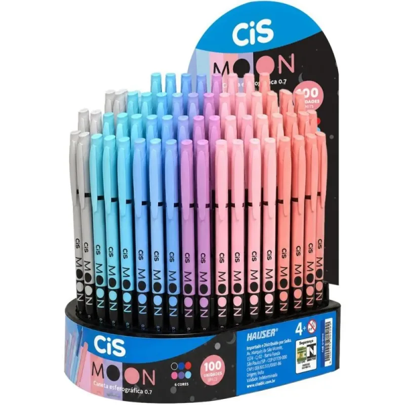 Caneta Esferografica CIS Moon 0.7MM 6 Cores DP.C/100