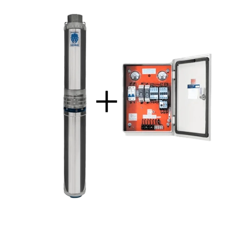 Bomba Submersa Leão 4" Polegadas 4R3PA-09 1Cv 220V Monofasico Com Painel