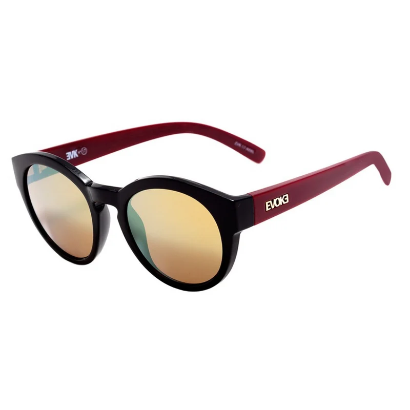 Óculos de Sol Evoke EVK 17 A09S Black Shine Temple Wine/Flash Mirror