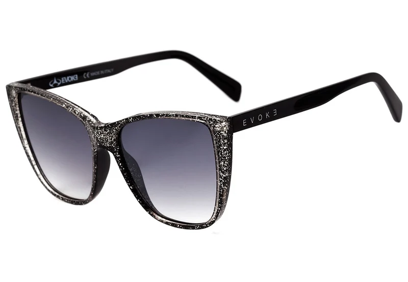 Óculos de Sol Evoke Godmother A01S BLACK SHINE GLITTER SILVER SILVER FLASH TAM 58 MM