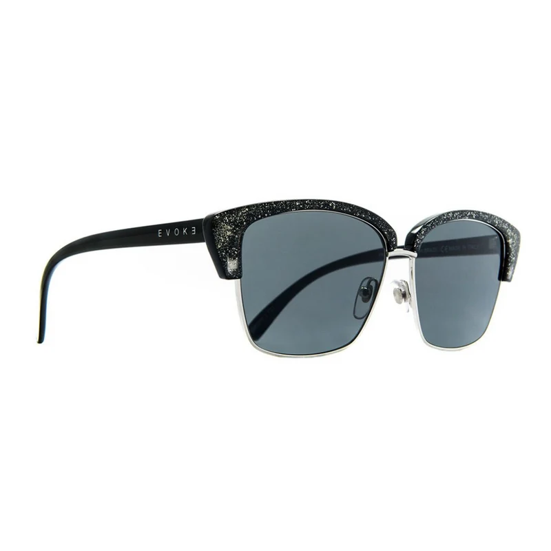 ÓCULOS DE SOL BRIGITE T01 GLITTER BLACK SILVER GRAY TOTAL