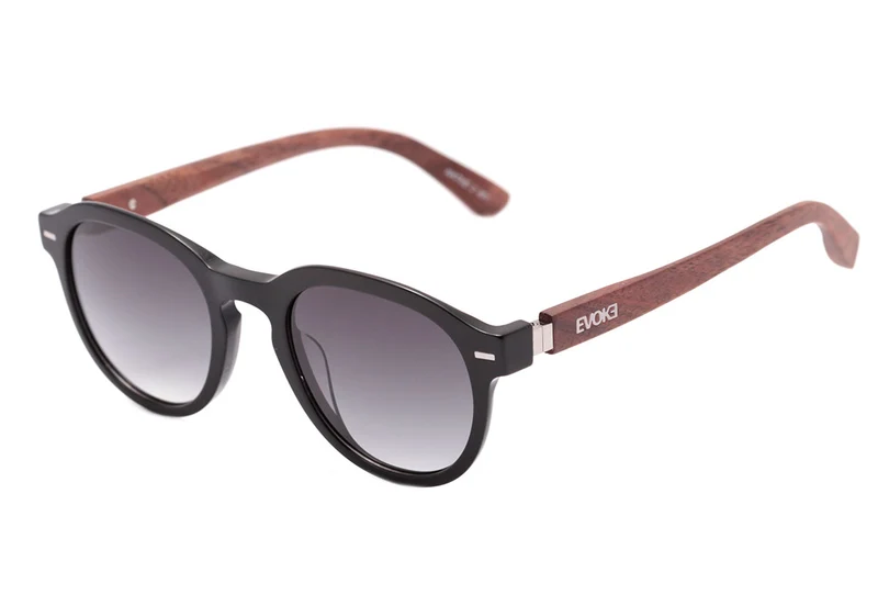 Óculos de Sol Evoke Native 2 A01 Black Shine Temple Wood / Gray Gradient Unico