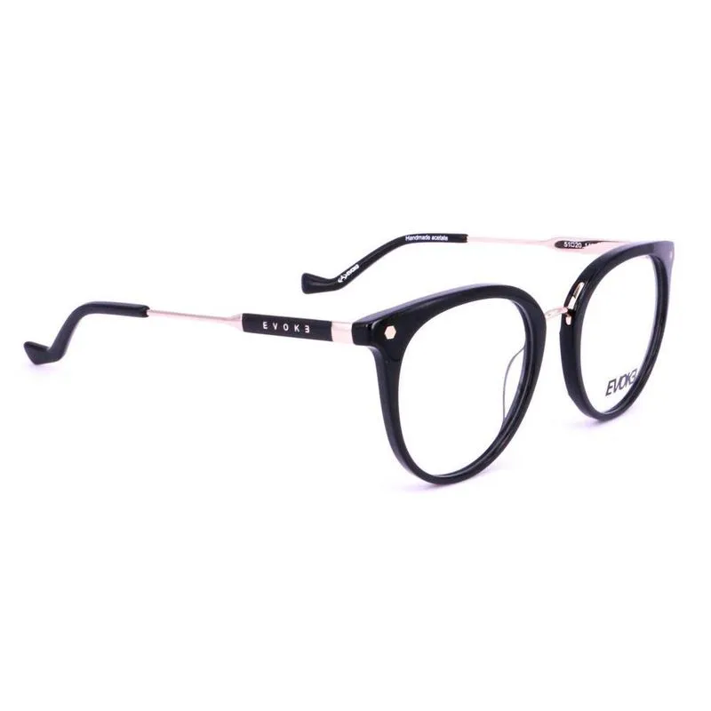 Óculos Armação Evoke Evk Rx56 A01 Feminino Redondo Preto