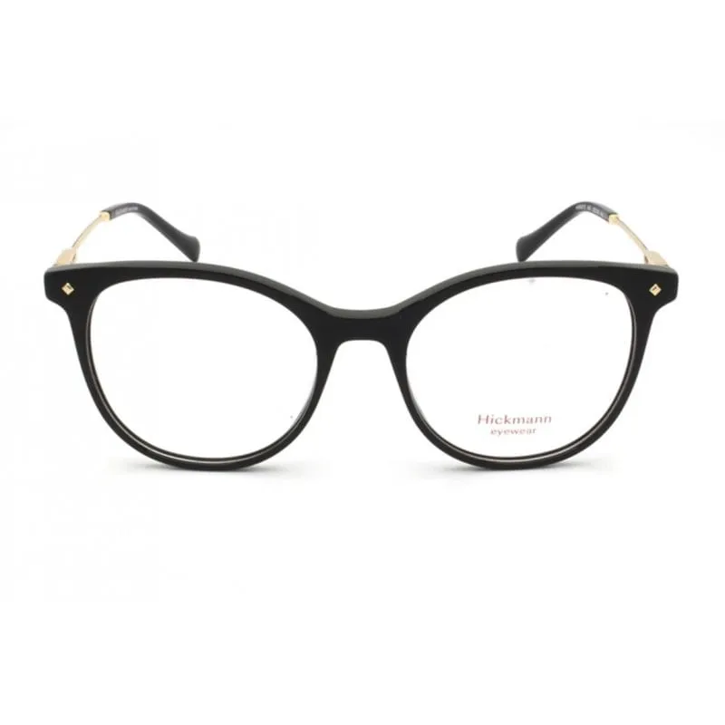 Armação de Óculos de Grau Feminina Hickmann HI60012 Oval Preto com Dourado