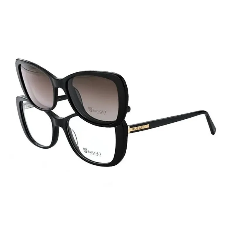 Armação De Óculos Bulget Clip On Bg7157 A01 Preto Brilho