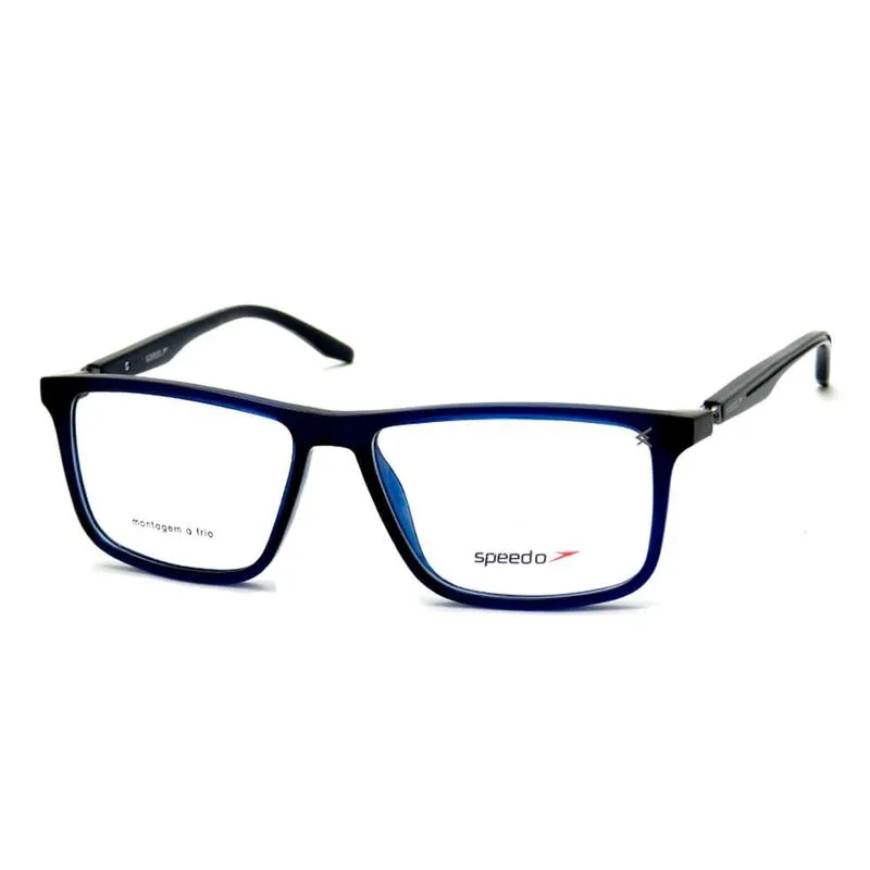 Armação de Óculos de Grau Masculino Speedo Quadrado SP6125I Cor Azul Translúcido Armação de Óculos de Grau Masculino Speedo Quadrado SP6125I Cor A