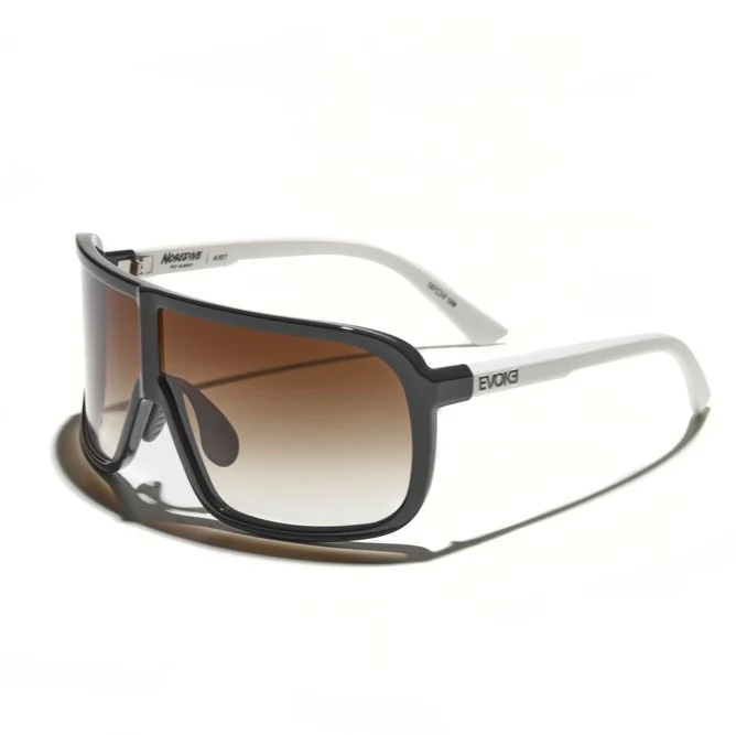 Óculos de Sol Nosedive High-end A10T Black White Black Brown Gradient
