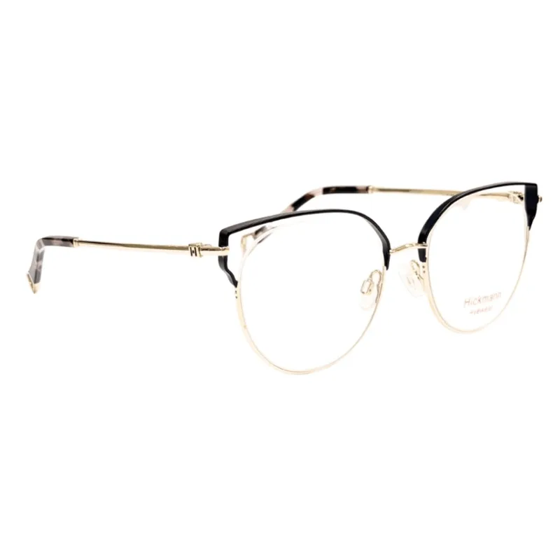 Armação para Óculos de Grau Feminina Hickmann HI10040 09A Preto e Dourado