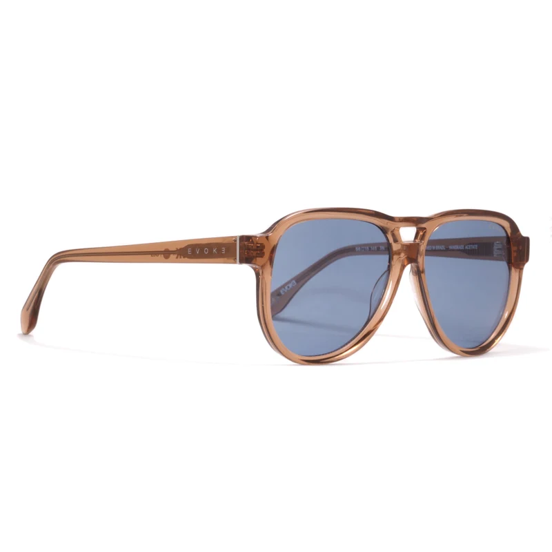 ÓCULOS DE SOL Evoke EVK 48 G02 Crystal Brown Silver Blue