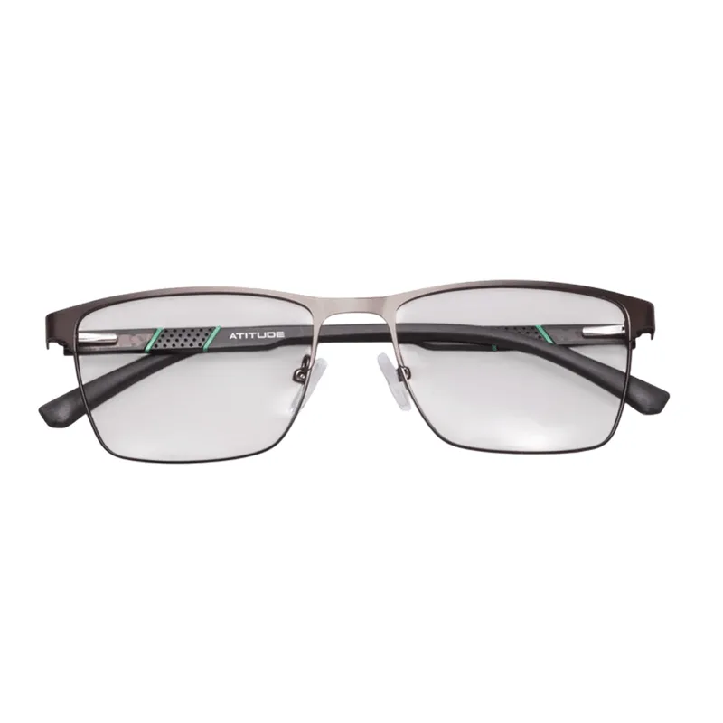 Armação de Óculos de Grau Atitude AT2128M Masculino Retangular Metal Preto
