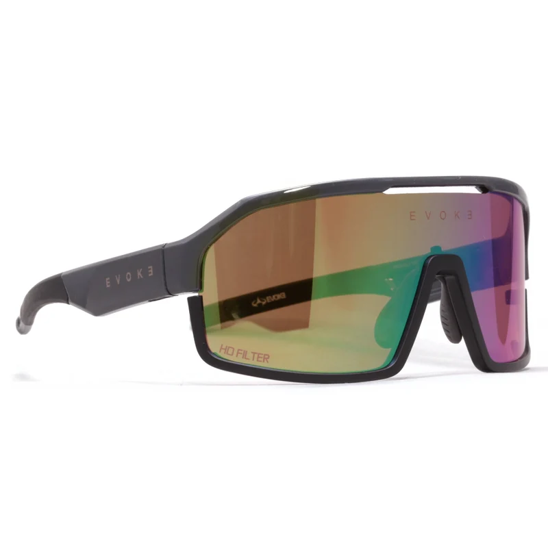 ÓCULOS DE SOL LIFE PERFORMANCE ELP 04 SPIKE A02C MIDNIGHT BLACK GRAFITTE GREEN MIRROR