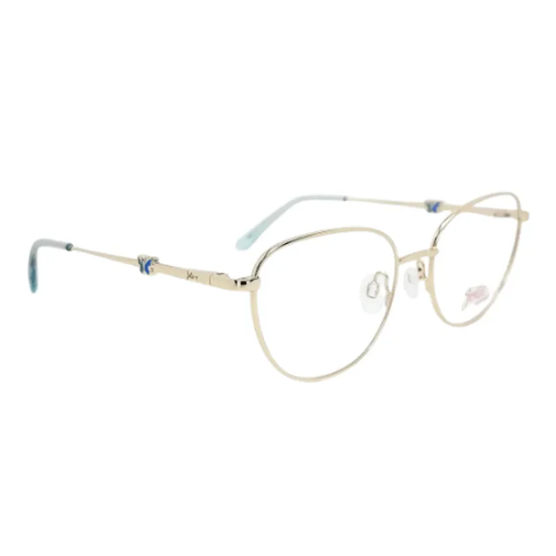 Armação de Óculos de Grau Jolie JO1028 Feminino Quadrado Metal Dourado