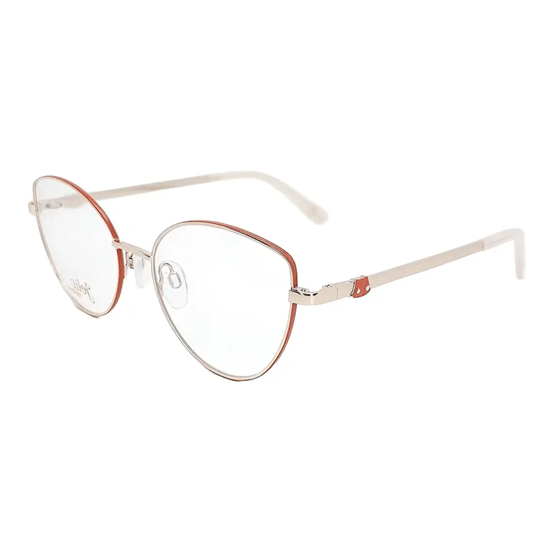 Armação de Óculos de Grau Jolie JO1029 Feminino Gatinho Metal Dourado