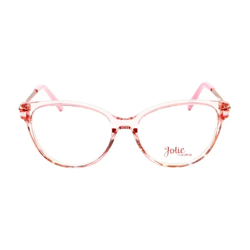 Armação de Óculos de Grau Jolie JO6149 Feminino Redondo Acetato Rosa