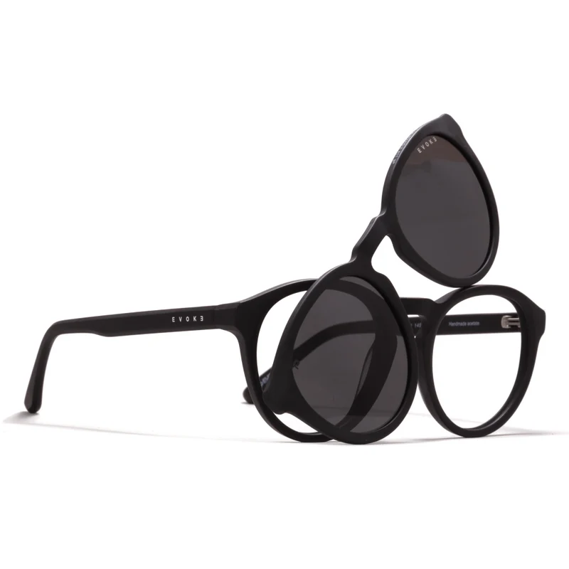 ÓCULOS DE GRAU EVOKE CLIP ON ROUND II A11 MATTE BLACK POLARIZED