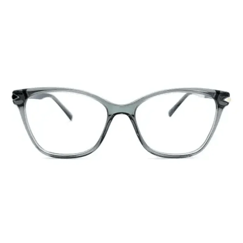 Armação de Óculos de Grau Jean Marcell JM6114 Feminino Gatinho Acetato Cinza Armação de Óculos de Grau Jean Marcell JM6114 Feminino Gatinho Acetato Cin