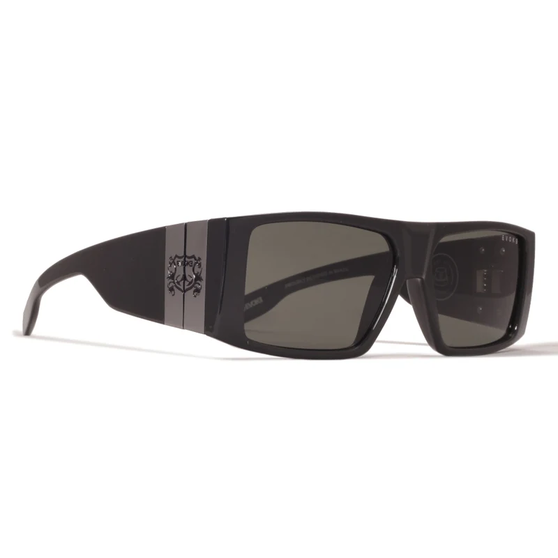 ÓCULOS DE SOL EVOKE NEW BOMBER BRH01B BLACK SHINE GREEN TOTAL