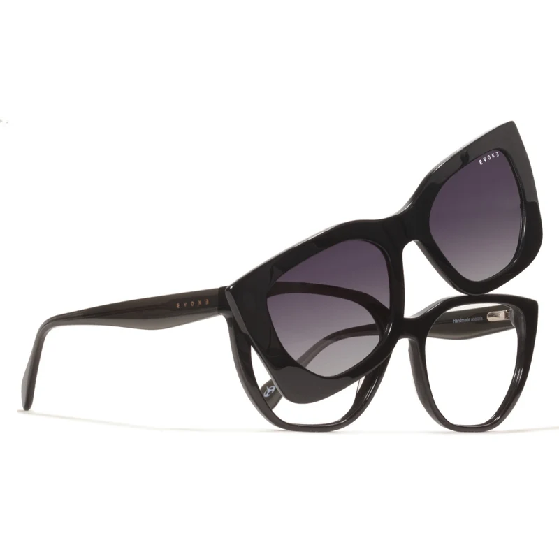 ÓCULOS DE GRAU EVOKE CLIP ON FATALE A01P BLACK SHINE GRAY GRADIENT